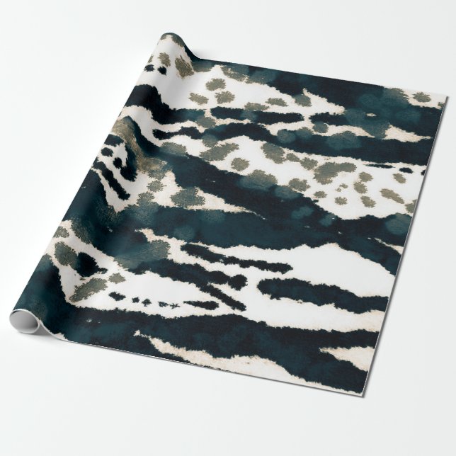 Alter Zebra Print. Gray Zebra Rough Print. Gray Ze Geschenkpapier (Ungerollt)