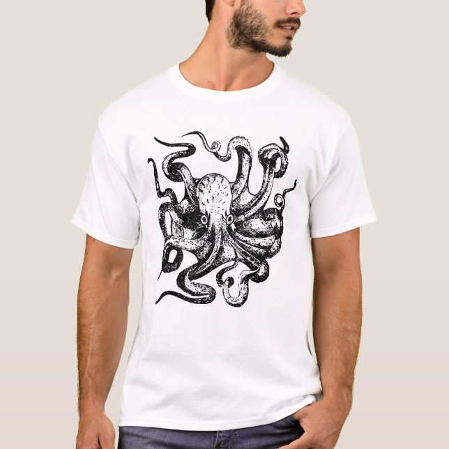 Alter zeichn von Oktopus T-Shirt (Vorderseite)