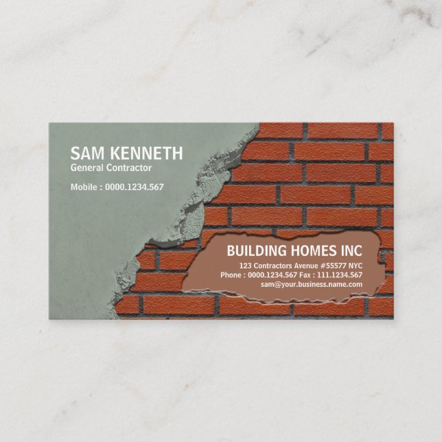 Alter zementierender neuer Backstein-Wand-Bau Visitenkarte (Vorderseite)