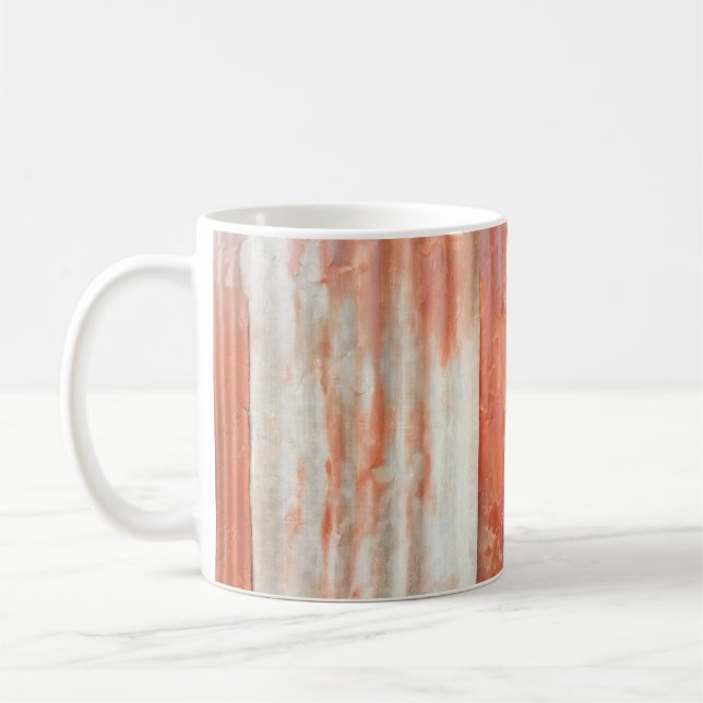 Alter Zinkhintergrund im Vintagen Stil. Steilwand  Kaffeetasse (Links)