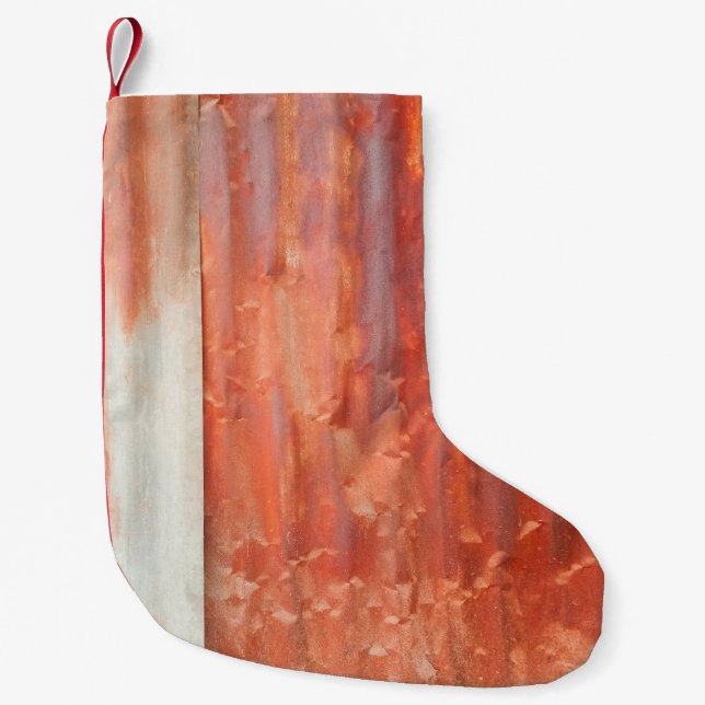 Alter Zinkhintergrund im Vintagen Stil. Steilwand Kleiner Weihnachtsstrumpf (Vorderseite)