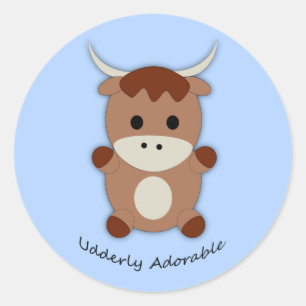 Ältere adorable Kuh Runder Aufkleber