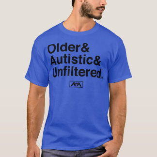 Ältere autistische, ungefilterte schwarze T-Shirt