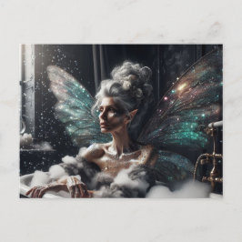 Ältere Fairy gelangweilt im Bad Postkarte