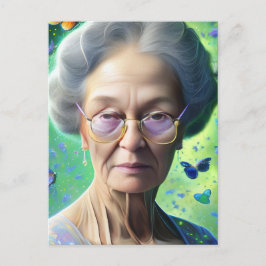 Ältere Frauen mit Schmetterlingen Postkarte