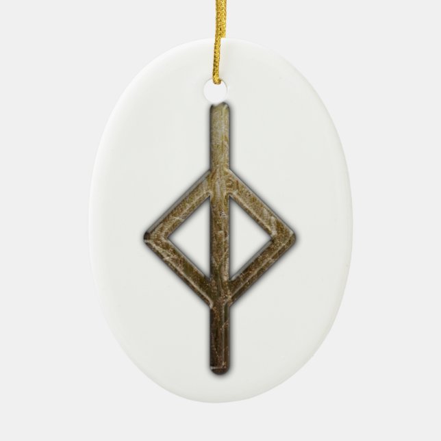 Ältere Futhark Rune Jera Keramik Ornament (Vorne)