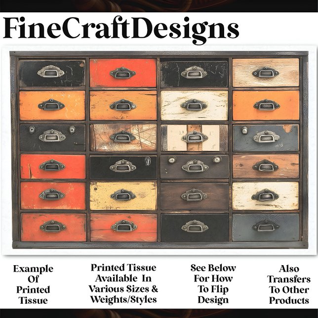 Ältere gestrichene Schubladenholzplatte AT5 Decoup Seidenpapier (Von Creator hochgeladen)