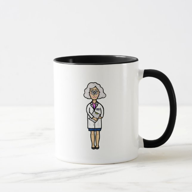 Ältere graue Haare Tasse für Ärztin (Rechts)