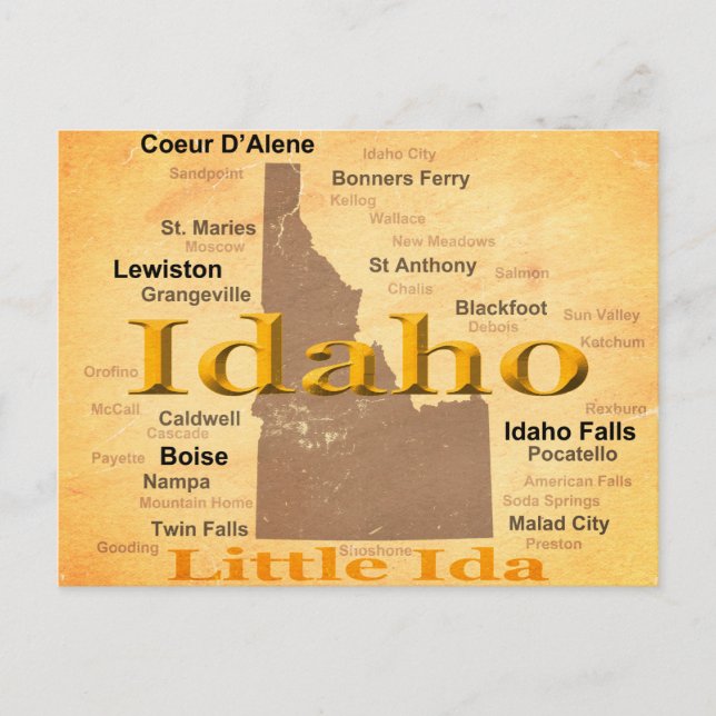 Ältere Idaho Staatsstolz Karte Silhouette (Vorderseite)