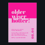 Ältere, klüger, heißer Spaß hell Rosa 30. Geburtst Einladung<br><div class="desc">Feiern Sie ein neues, lebendiges Jahrzehnt des Lebens mit unserer lustigen 30. Geburtstagseinladung. Mit einem hellen rosa Farbton, dieses laden spielerisch zu verkünden, "älter, weiser, heißer". Diese einzigartige Einladung zum 30. Geburtstag strahlt Zuversicht, Witz und Stil aus. Egal ob Sie eine kleine Ansammlung oder einen totalen Bash haben, lass Ihren...</div>