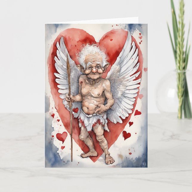 Ältere Patienten Valentinstag-Karte Cupid Dankeskarte (Vorderseite)