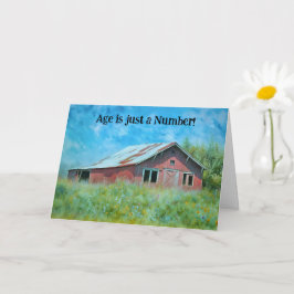 Ältere Person Nice Old Barn mit Blume Geburtstag Karte