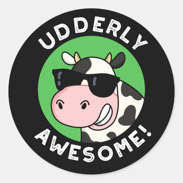 Ältere Phantastische Funny Cow Pub Dark BG Runder Aufkleber (Vorderseite)