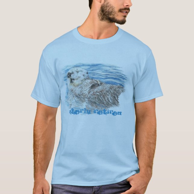 Ältere Rentenerträge Humorer Niedlicher Otter T-Shirt (Vorderseite)