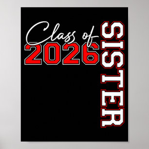 Ältere Schwester Abschlussjahrgang 2026 stolz groß Poster