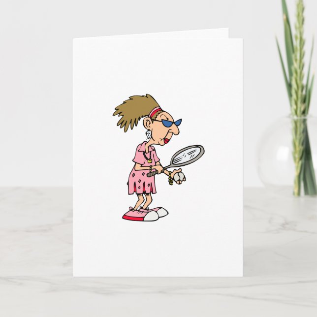 Ältere Tennis Lady Karte (Vorderseite)