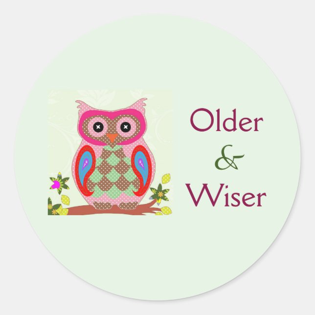 Ältere und weiser runder aufkleber (Vorderseite)