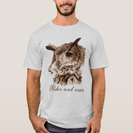 Ältere und weisere Eule-Creme T - Shirt