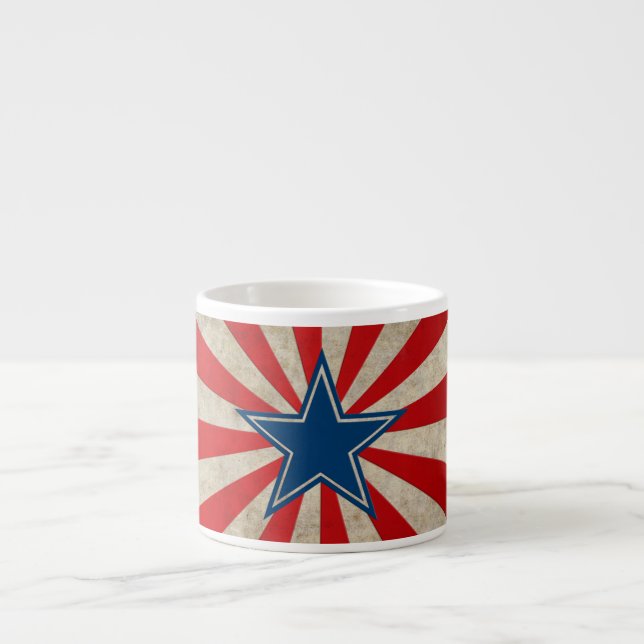 Ältere US Flagge - Rot, Weiß und Blau Espressotasse (Vorderseite)