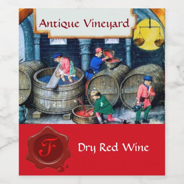 ÄLTERE WEINKLEINEN WEINKLEIDEN WASCHEN SIEGEL MONO WEINETIKETT (Einzelnes Label)