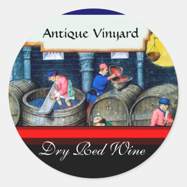 ÄLTERE WEINRÜSTE RUNDER AUFKLEBER (Vorderseite)