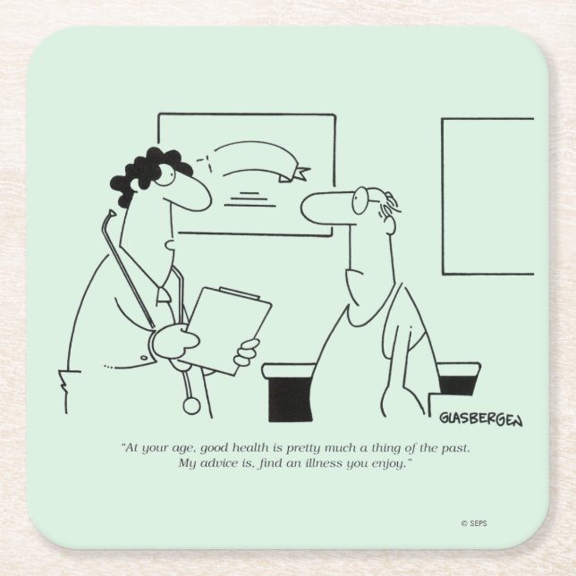 Ältere werden rechteckiger pappuntersetzer (Vorderseite)