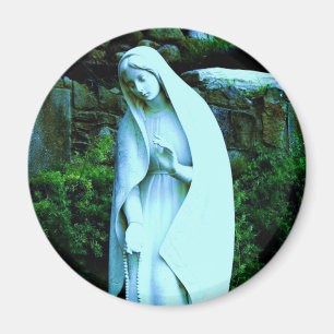 Altered Blue Jungfrau Mary Magnet