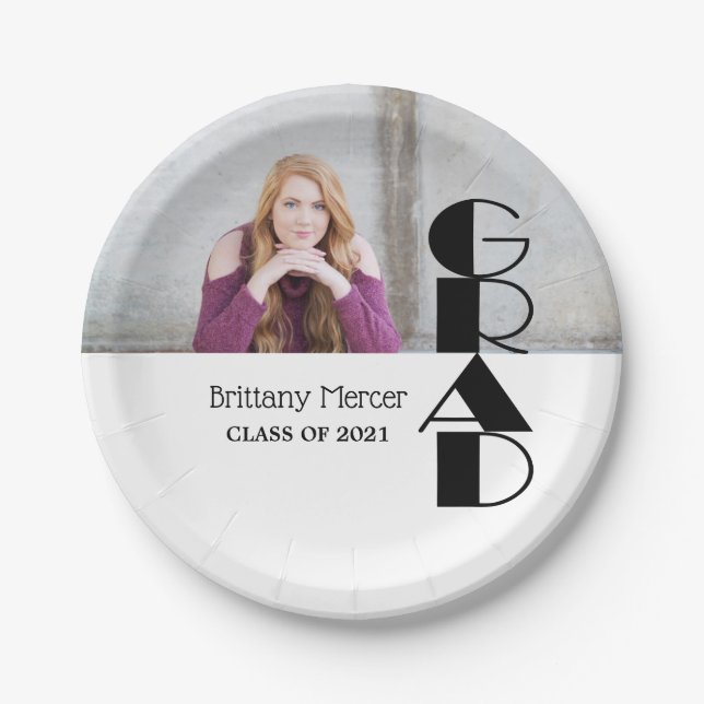 Älterer Absolvent Pappteller (Vorderseite)