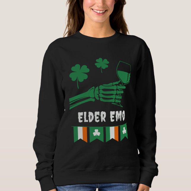 Älterer Emo-Goth St. Patrick's Day Gothic Wein tri Sweatshirt (Vorderseite)