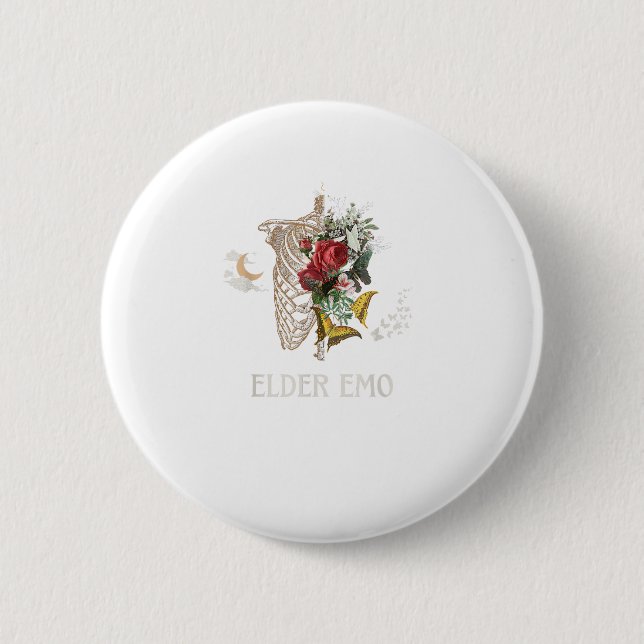 Älterer Emo Lustiger Goth Älterer Gothic Cottageco Button (Vorderseite)