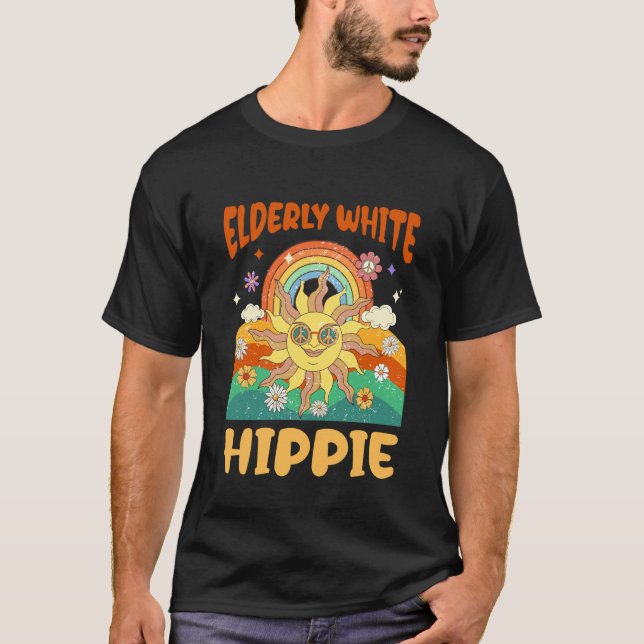 Älterer weißer Hippie T-Shirt (Vorderseite)