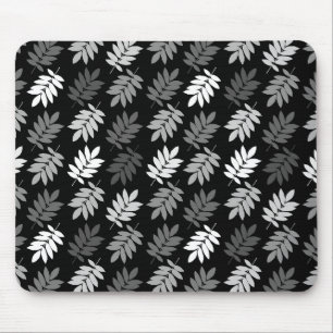 älteres Blatt Rpt Muster Schwarz Weiß Grau Mousepad