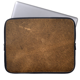 Älteres braunes Leder: klassische Textur Laptopschutzhülle