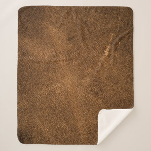 Älteres braunes Leder: klassische Textur Sherpadecke