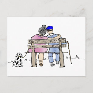 Älteres Ehepaar in Liebe Postkarte