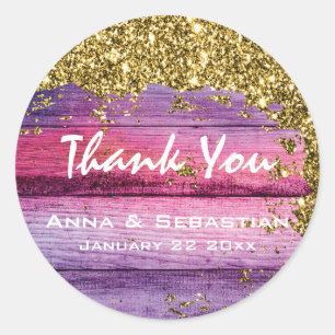 *~* Älteres Holz AP49 Glitzer Generisch Runder Aufkleber