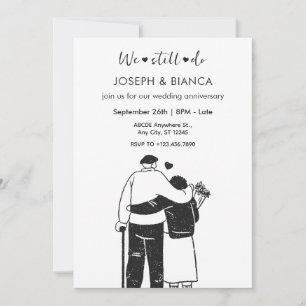 Älteres Paar zum Hochzeitstag Einladung