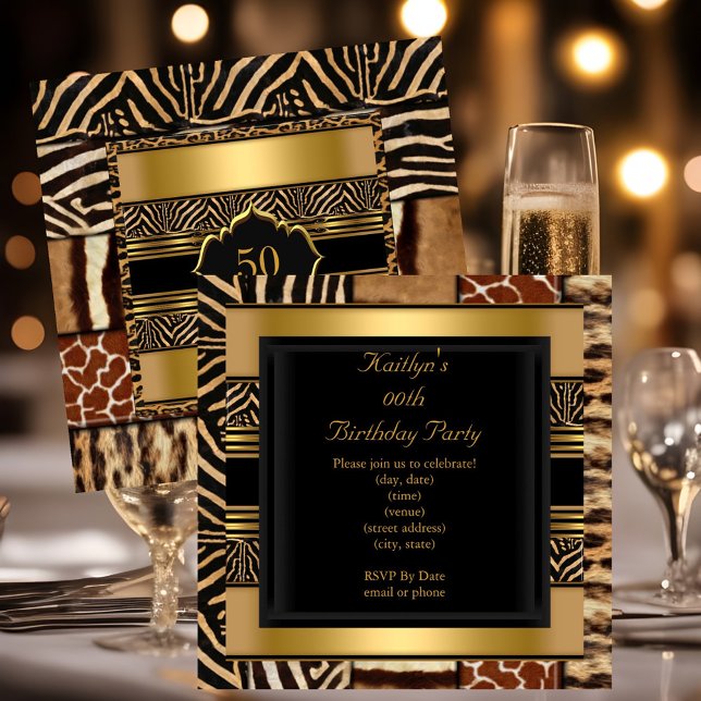 Älteres Party Geburtstag Wildtiere exotische Misch Einladung (Von Creator hochgeladen)