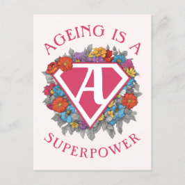 Altern ist ein Geburtstag der Supermacht Postkarte