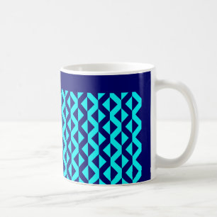 Alternate ZigZags - Cyan and Deep Navy Kaffeetasse