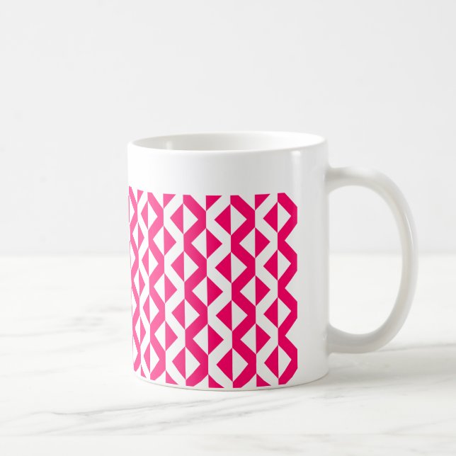 Alternate ZigZags - Neon Red and White Kaffeetasse (Rechts)