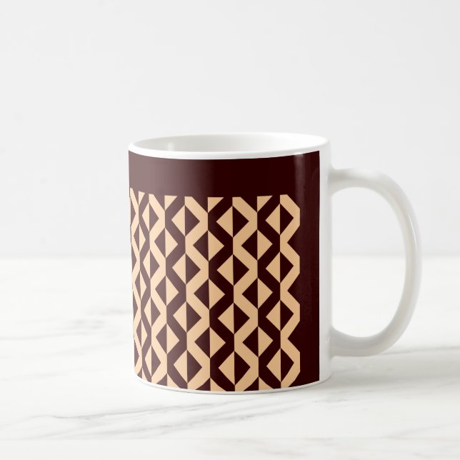 Alternate ZigZags - Sand und Walnut Kaffeetasse (Rechts)