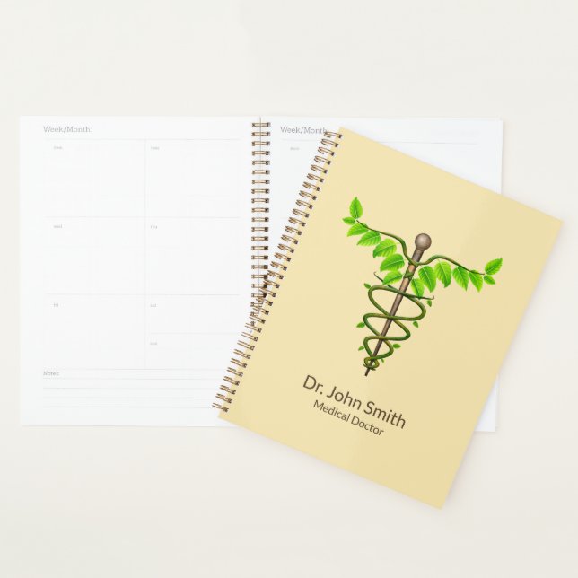 Alternative Caduceus Green Feuilles Beige Médicale (Devant avec enveloppe)