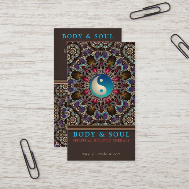 Alternative Cartes de visite du Nouvel Âge de Yin  (Devant/Arrière en situation)