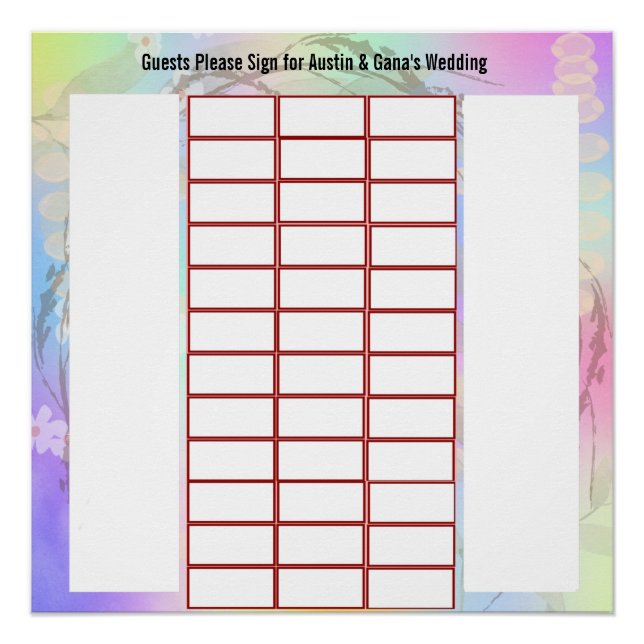 Alternative Design Gast Signature for Wedding Poster (Vorderseite)