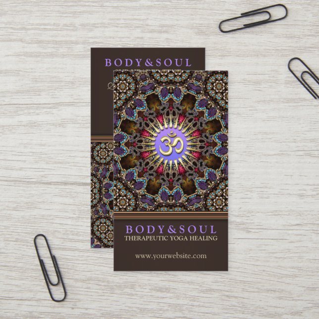 Alternative Eastern Yoga New Age Business Cards Visitenkarte (Vorderseite/Rückseite Beispiel)