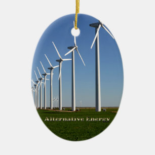 Alternative Energie - der grüne Power Keramik Ornament