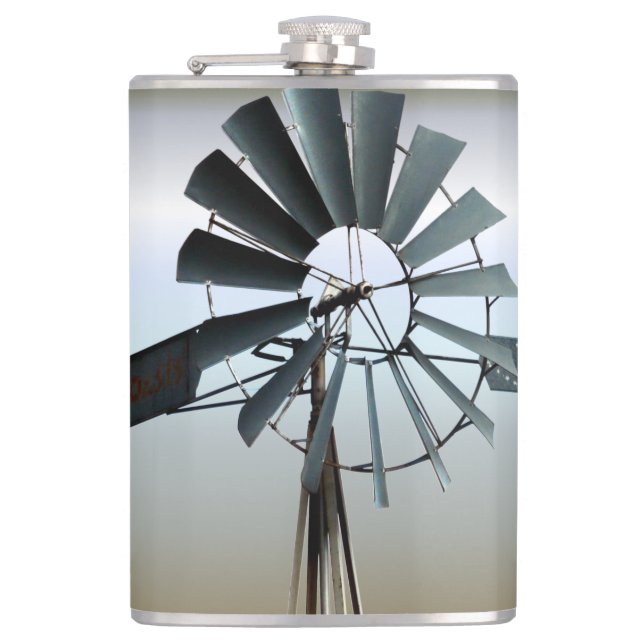 Alternative Energie - Power von Windrädern Flachmann (Vorderseite)