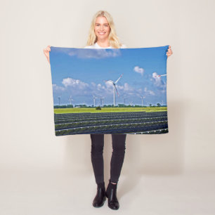 Alternative Energie - Solar- und Windenergie Fleecedecke