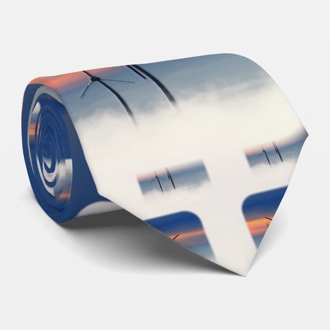Alternative Energie - Windenergie in den Wolken -  Krawatte (Gerollt)